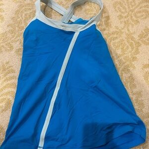 lululemon athletica Blue and Light Gray Tank Top
